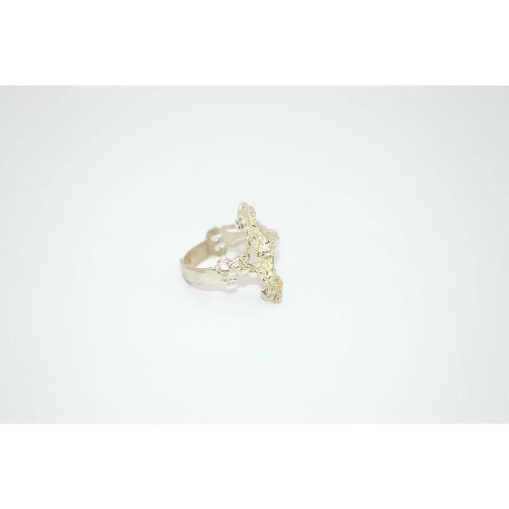 Crucifix Religious Cross Silver Tone Statement